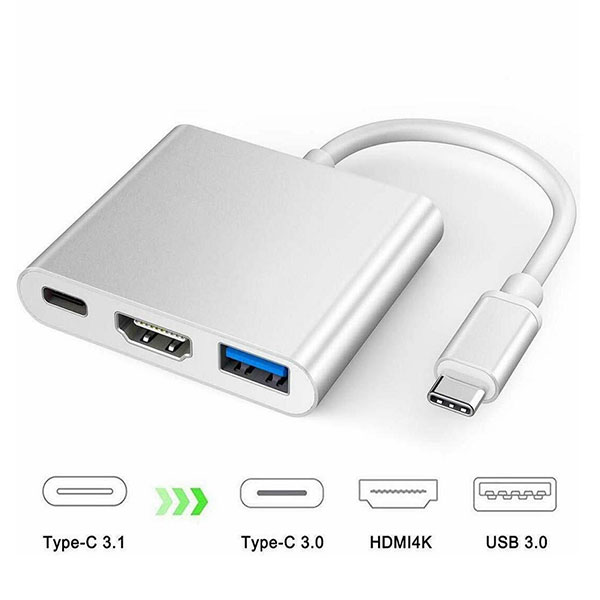 Cổng chuyển 3 in 1 Type C sang USB-C HDMI USB 3.0