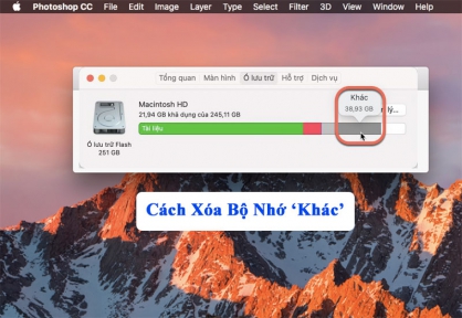 Xóa bộ nhớ Khác (Other) giải phóng dung lượng bộ nhớ Macbook